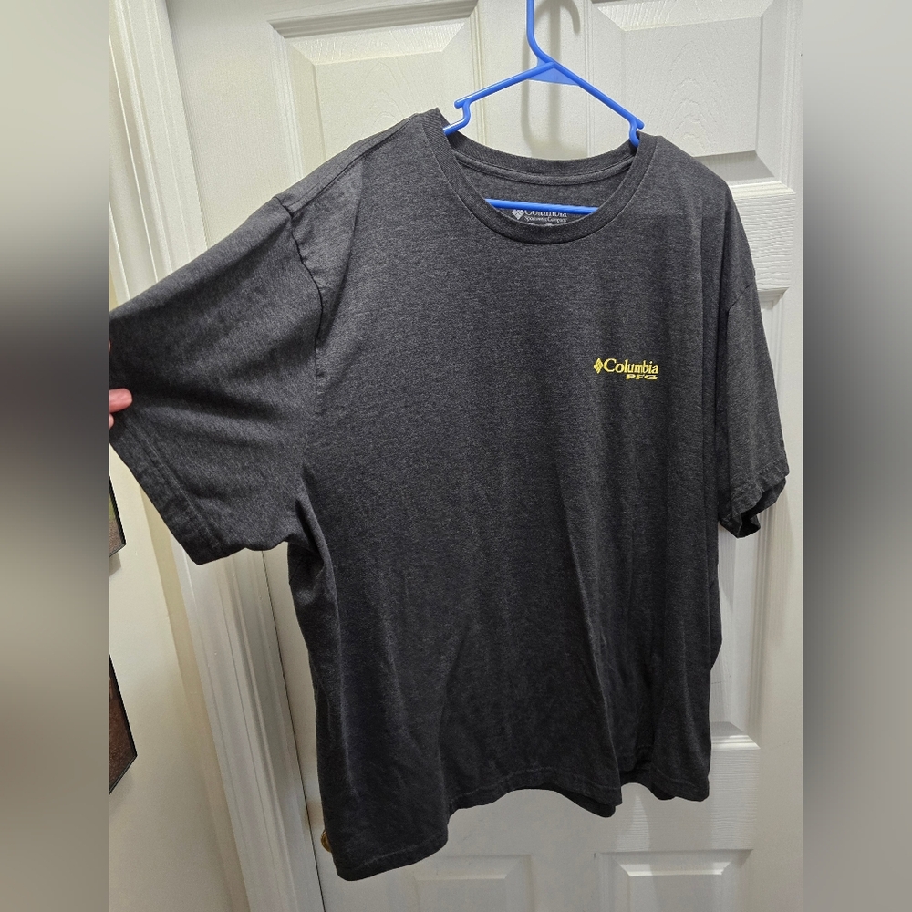 Columbia PGF Heather Black Short Sleeve Tee Casual Comfort